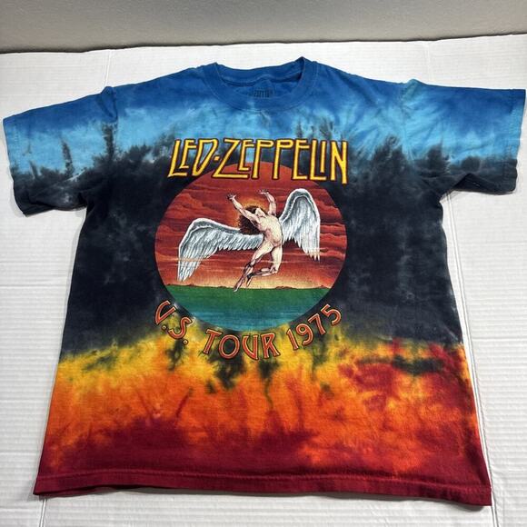 Led Zeppelin Other - Led Zeppelin T Shirt Mens Small Tie Dye Icarus US Tour 1975 Concert Graphic Tee